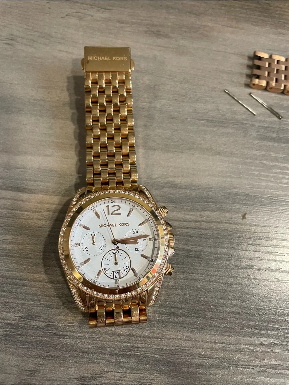 Michael Kors Rose Gold-Tone Women's Chronograph Bracelet Watch